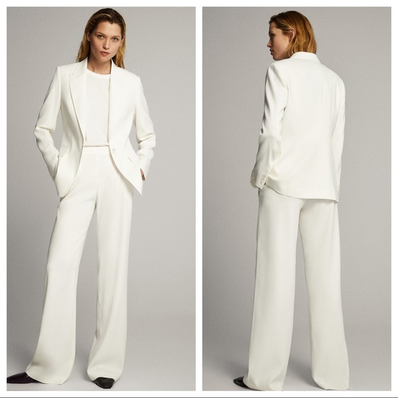 Massimo Dutti【NEW】Balloon fit trousers with button details Balloon fit linen blend trousers · Black · Dressy | Massimo